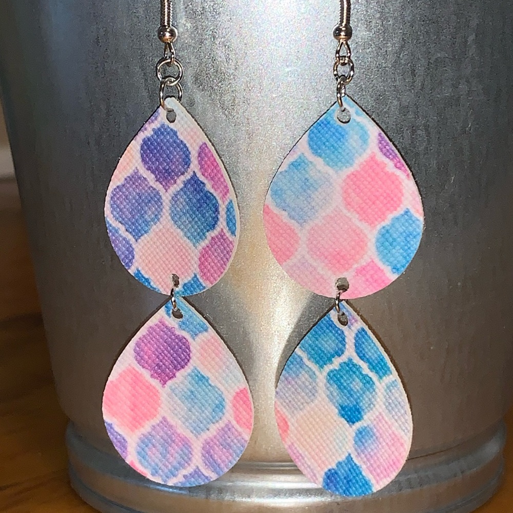 Faux Leather Drop Earrings
